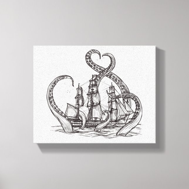 Kraken Wall Art | Kraken Art | Canvas Print (Front)