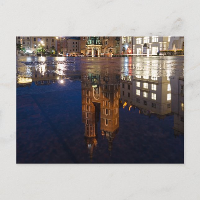 Krakow Basilica Reflection Poland Postcard (Front)