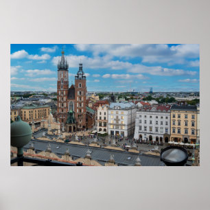 Krakow city centre from above in Poland Poster