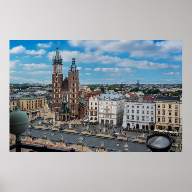 Krakow city centre from above in Poland Poster (Front)