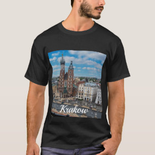 Krakow city centre from above in Poland T-Shirt