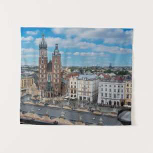 Krakow city centre from above in Poland Tapestry