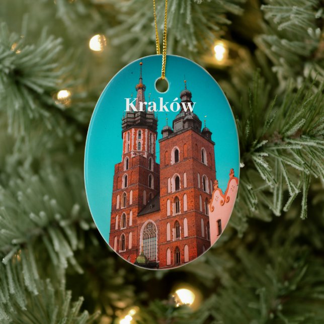 Krakow Europe Poland Polska Old Town Ceramic Ornament (Tree)
