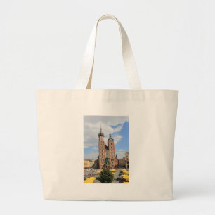 Krakow, Mariacki Church, St Mary's church, gifts Large Tote Bag