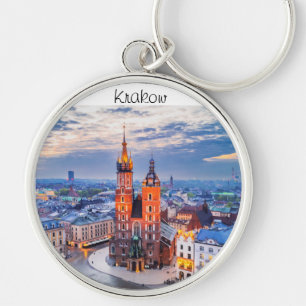 Krakow night in Poland Keychain