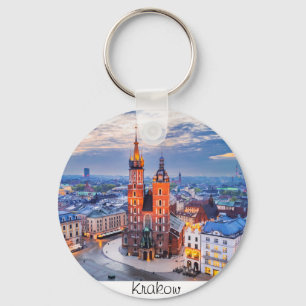 Krakow night in Poland Keychain