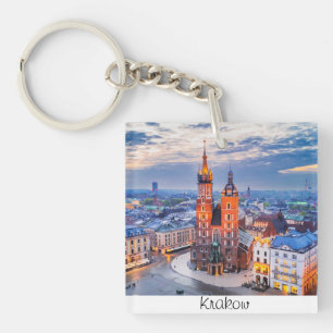Krakow night in Poland Keychain