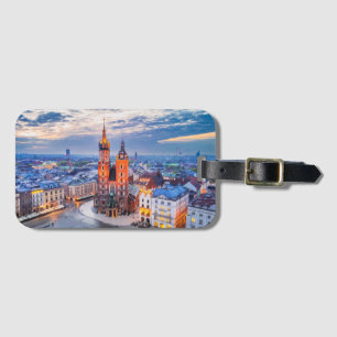 Krakow night in Poland Luggage Tag