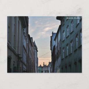Krakow Old Town, with City Text Postcard