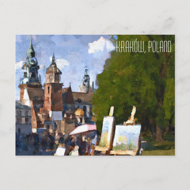 Kraków Poland Oil Painting Postcard 2 (Front)