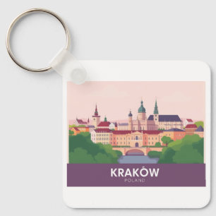Kraków Poland Pastel Travel – Wawel Castle Keychain
