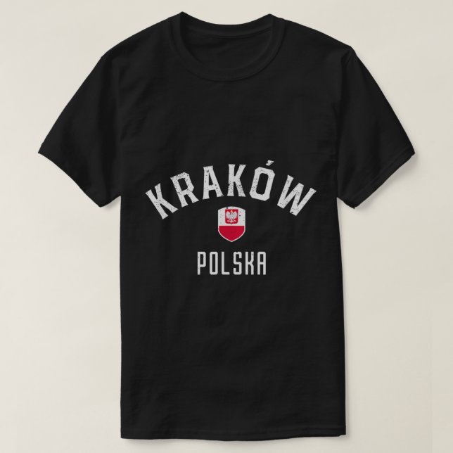 Krakow Poland  Polish Flag Krakow Polska Tee (Design Front)