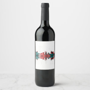 Krakow Poland Skyline Wine Label
