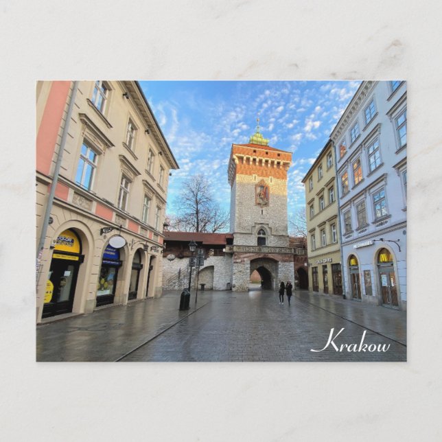 Krakow Poland St Florians Gate Travel Photo Postcard (Front)
