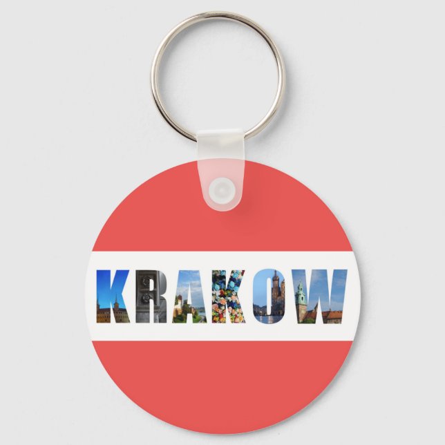Krakow Poland Travel Photos Keychain (Front)