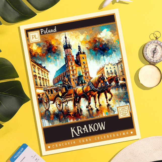 Krakow, Poland | Vintage Painting Postcard (Creator Uploaded)