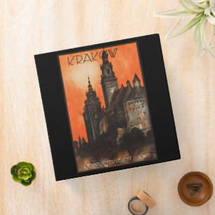 Krakow Poland - Vintage Polish Travel Poster Binder