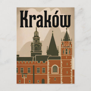Kraków Poland vintage Postcard