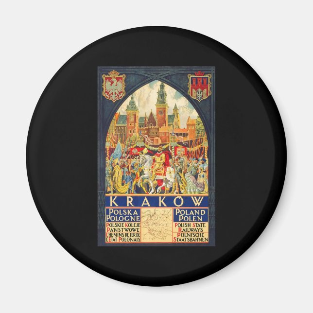 Krakow Polska Pologne Polen Magnet (Front)