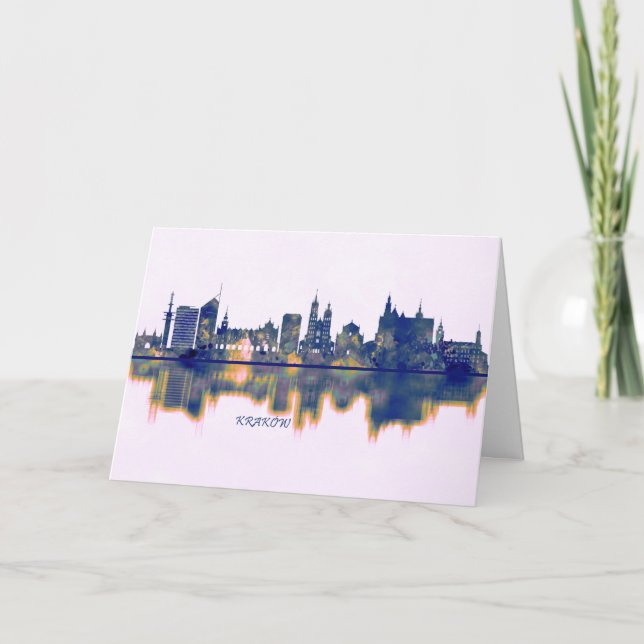 Krakow Skyline Holiday Card (Front)