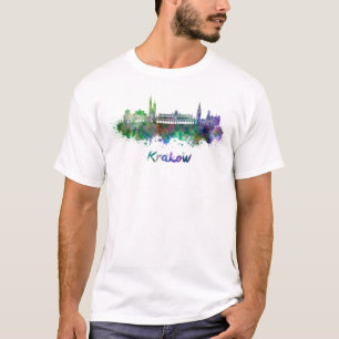 Krakow skyline in watercolor T-Shirt