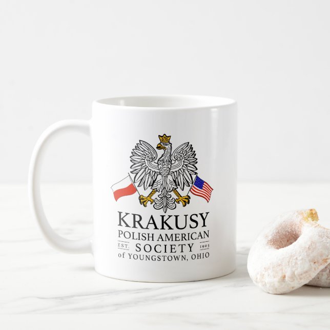 Krakusy Polish American Society Coffee Mug (With Donut)