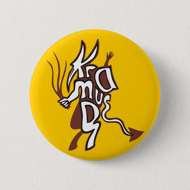 Krampus 2 Inch Round Button (Front)
