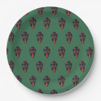 Krampus 9" Paper Plate in Green