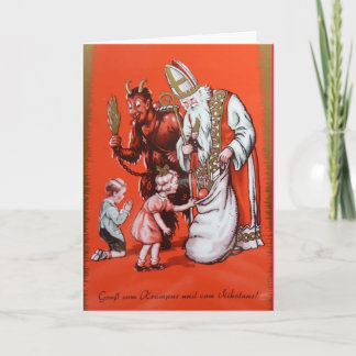 Krampus and St. Nicholas Card