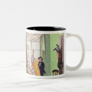 Krampus and St. Nicholas from journal of Carl Two-Tone Coffee Mug