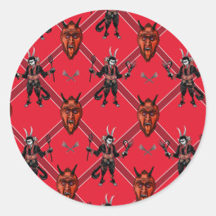 Krampus Box Design Classic Round Sticker