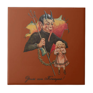 Krampus Breaking Through Tile
