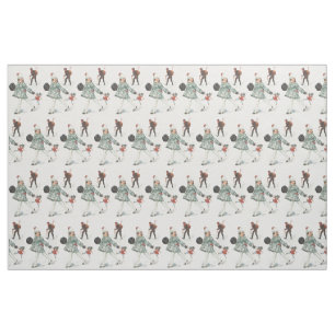 Krampus Chasing A Little Girl With Doll Fabric