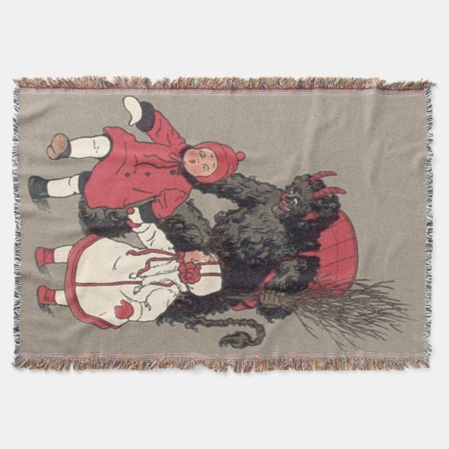 Krampus Chasing Children Switch Throw Blanket (Front)