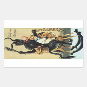 Krampus Cheval Rocse Stickers de Noël de Noël