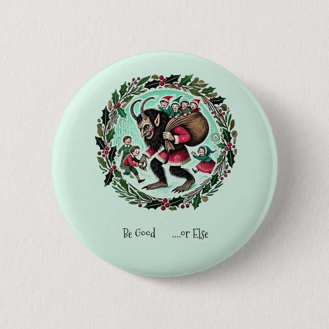 Krampus Christmas                                  2 Inch Round Button (Front)