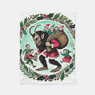 Krampus Christmas Fleece Blanket