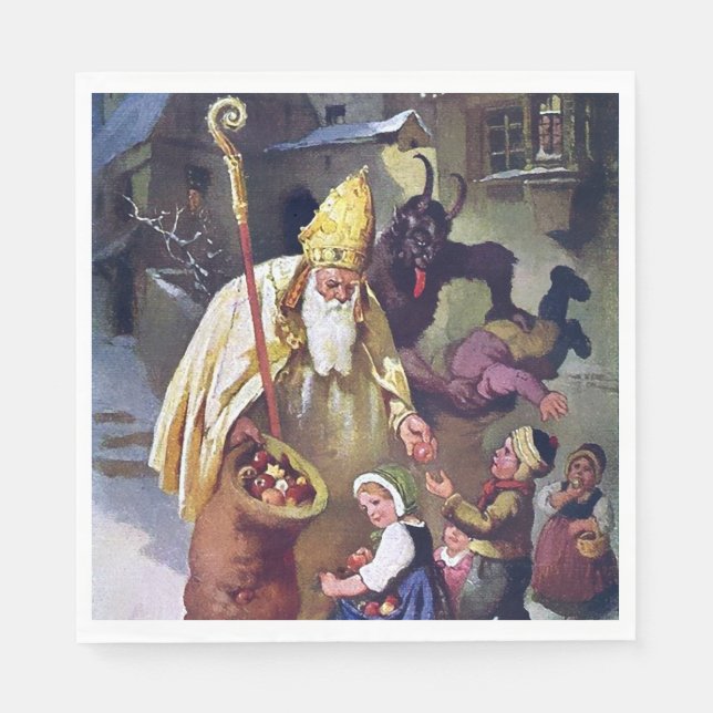 Krampus Christmas Napkin (Front)