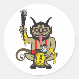 Krampus Classic Round Sticker