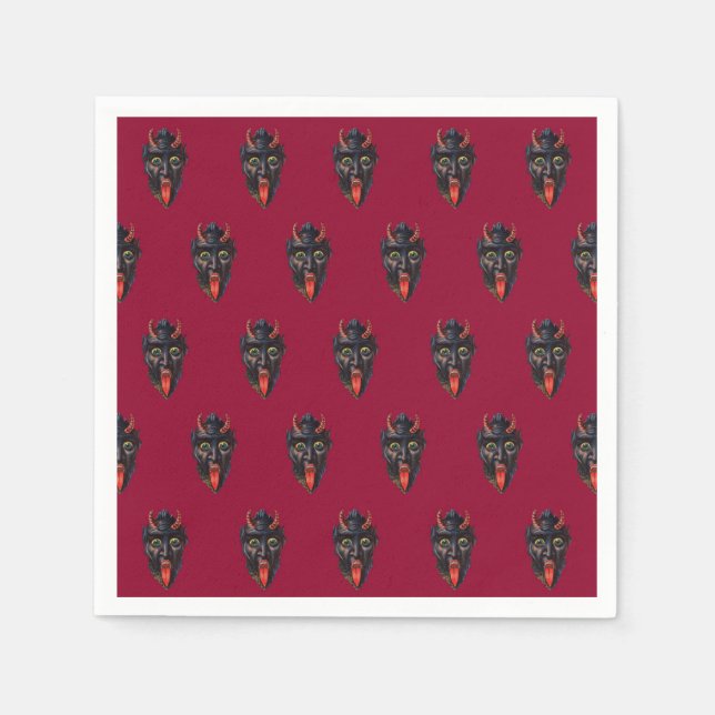Krampus Cocktail Napkin (Front)