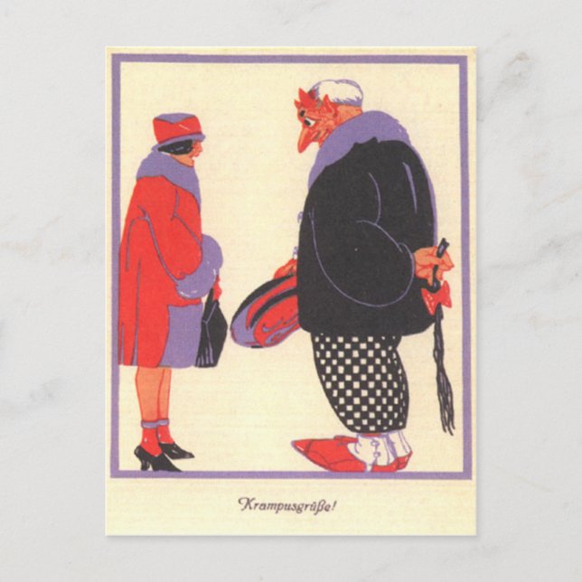 Krampus & Date Postcard (Front)