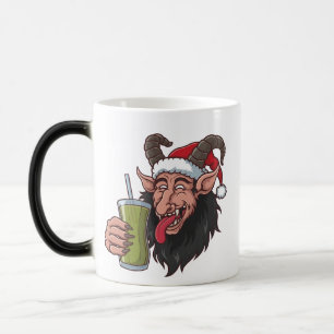 Krampus Drinking Green Matcha Christmas Spooky Magic Mug