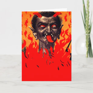 Krampus Emerging From Hell Holiday Card