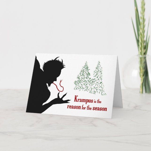 Krampus est la raison de la carte de voeux de sais (Devant)