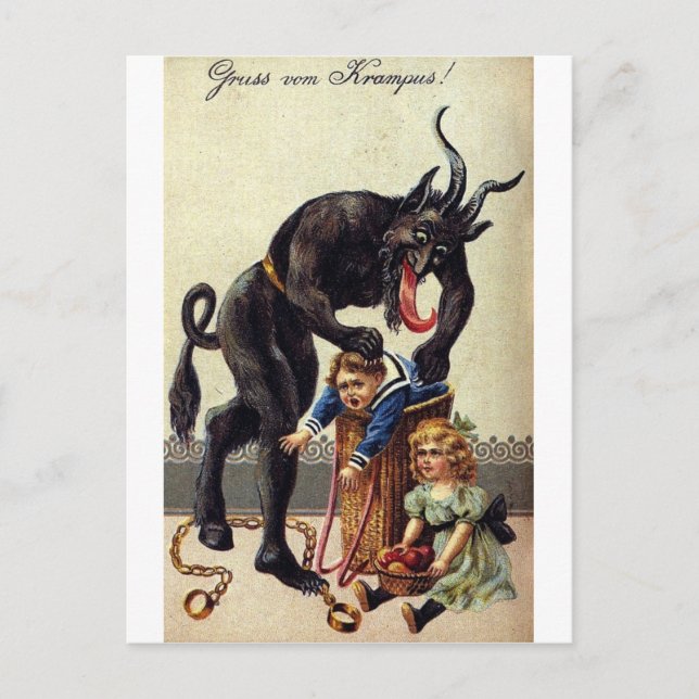 Krampus & His Sack 2 Postcard (Front)