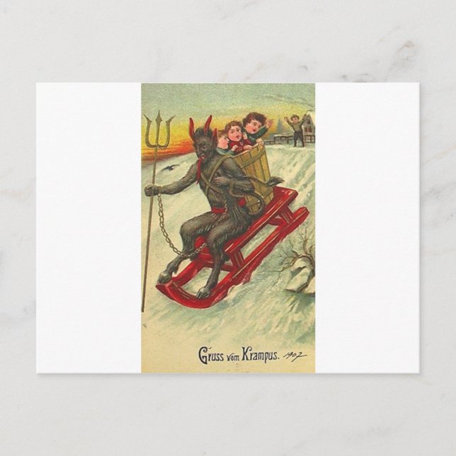 Krampus & His Trident Postcard (Front)