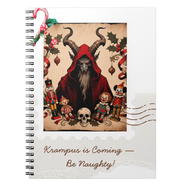 Krampus Is Coming – Be Naughty! | Dark Humor Chris Notebook (Front)