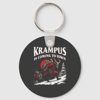 Krampus is Coming to Town Krampus Christmas Keychain
