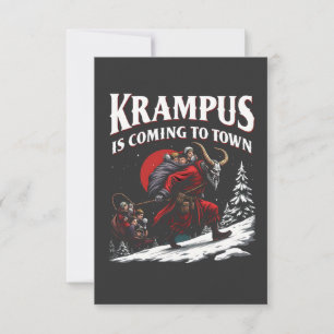 Krampus is Coming to Town Krampus Christmas Thank You Card