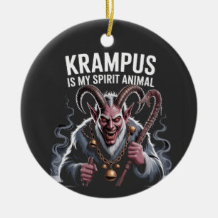 Krampus Is My Spirit Animal Christmas Funny Ceramic Ornament
